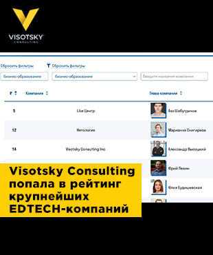Visotsky Consulting в топ-3 edtech компаній в сфері бізнес-освіти
